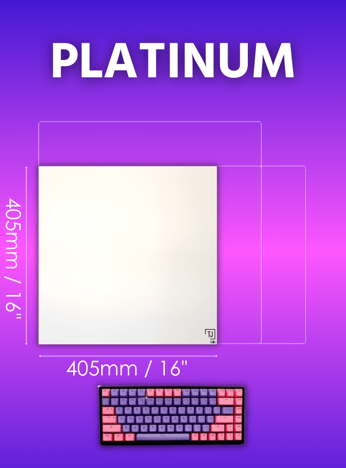 Gaming glass mousepad Ceramic Platinum size